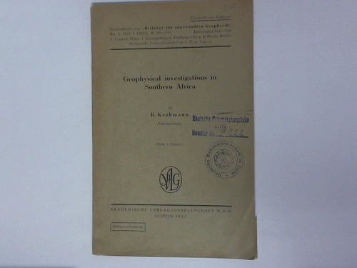 Krahmann, R. - Geophysical investigations in Southern Africa