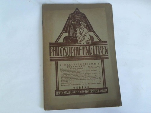 Messer, August (Hrsg.) - Philosophie und Leben. 1. Jahrgang. Januar 1925. 1. Heft