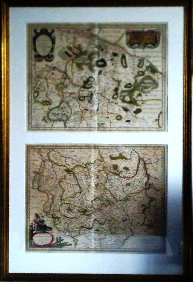 (Lneburg / Magdeburg) - Blaeu, Willem Janszoon (geb. 1571, Alkmaar oder Uitgeest/Niederlande - gest. 21. Oktober 1638, Amsterdam) - Ducatus Luneburgensis. Adiacentiumq, regionum delineatio / Archiepiscopatus Maghdeburgensis, et Anhaltinus Ducatus, Cum terris adjacentibus - 2 teilkolorierte Karten im Kupferstich