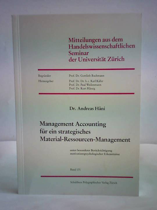 Hni, Andreas - Management Accounting fr ein strategisches Material-Ressourcen-Management unter besonderer Bercksichtigung motivationspsychologischer Erkenntnisse