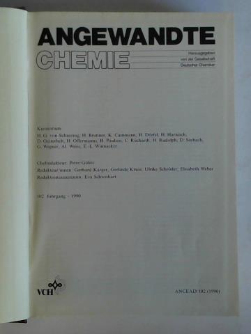 Glitz, Peter (Chefredakteur) - Angewandte Chemie - 102. Jahrgang 1990, Heft 1 bis 12 zusammen in einem Band