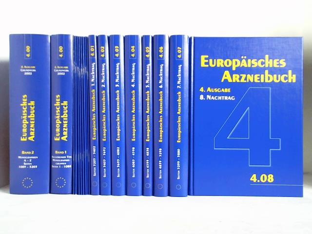 Europisches Arzneibuch - 4. Ausgabe, Grundwerk 2002. 2 Bnde, 1 Gesamtregister-Heft, 8 Bnde Nachtrag mit 8 Gesamtregister Nachtrag-Heften
