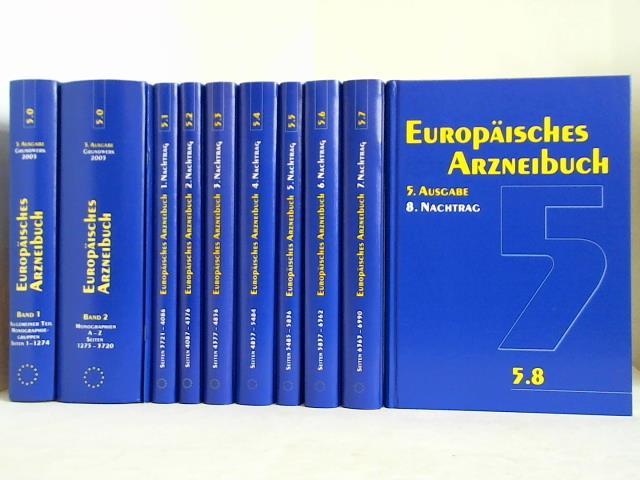 Europisches Arzneibuch - 5. Ausgabe, Grundwerk 2005. 2 Bnde Grundwerk, 1 Gesamtregister-Heft und 8 Bnde Nachtrag