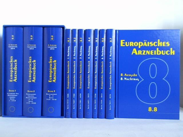 Europisches Arzneibuch - 8. Ausgabe, Grundwerk 2014. 3 Bnde Grundwerk, 1 Gesamtregister-Heft und 8 Bnde Nachtrag