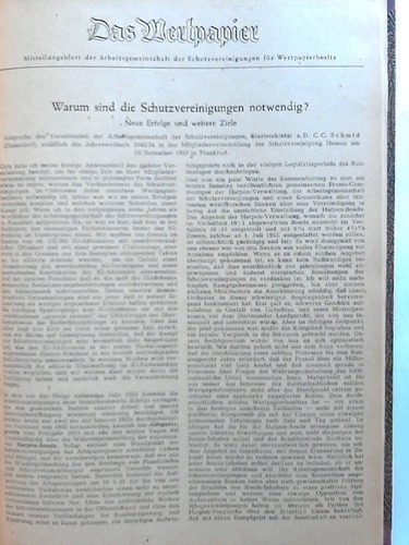 Wertpapier, Das - Mitteilungsblatt der Arbeitsgemeinschaft der Schutzvereinigungen fr Werpapierbesitz - Jahrgang 1954