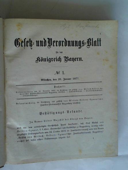 Gesetz- und Verordnungs-Blatt für das Königreich Bayern 1877