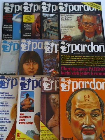 Pardon - Die deutsche satirische Monatsschrift - 11. Jahrgang 1972, Heft 1 bis 12. Zusammen 12 Hefte