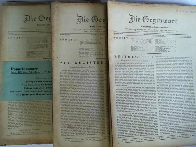 Guttmann, Bernhard / Haerdter, Robert / Oeser, Albert / Reisenberg, Benno (Hrsg.) - Die Gegenwart - Eine Halbmonatsschrift. 28 Doppelnummern aus 1946 bis 1948, Erster bis Dritter Jahrgang