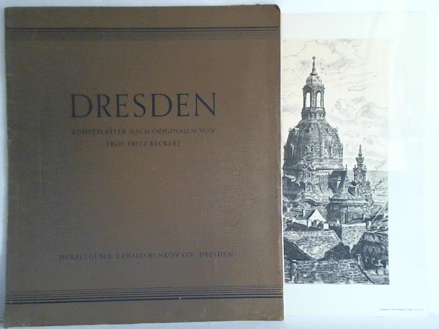 Bunkowsky, Erhard (Hrsg.) - Die Trme von Dresden - 10 Kunstbltter nach Zeichnungen, Aquarellen und einem Gemlde von Fritz Beckert