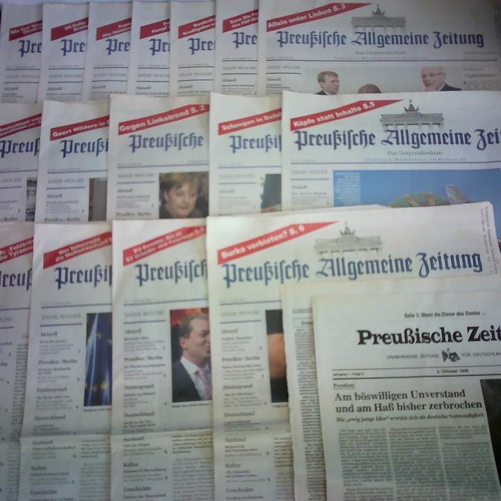 Preuische Allgemeine Zeitung. Das Ostpreuenblatt - Unabhngige Wochenzeitung fr Deutschland - Sammlung von 16 Ausgaben