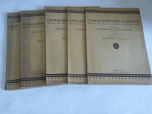 Haack, Hermann (Hrsg.) - Geographischer Anzeiger. Bltter fr den geographischen Unterricht vereinigt mit der Zeitschrift fr Schulgeographie (1879-1911). 5 Hefte