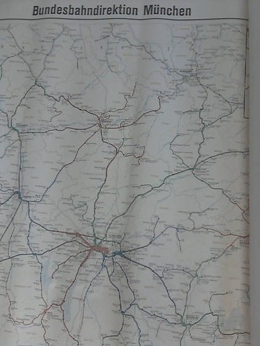 Bundesbahndirektion Mnchen - BD-Karte Mnchen, Ausgabe A, farbig