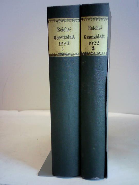 Reichsamt/ Reichsministerium des Innern (Hrsg.) - Reichs- Gesetzblatt 1922 - 1 & 2 ( 2 Bnde)