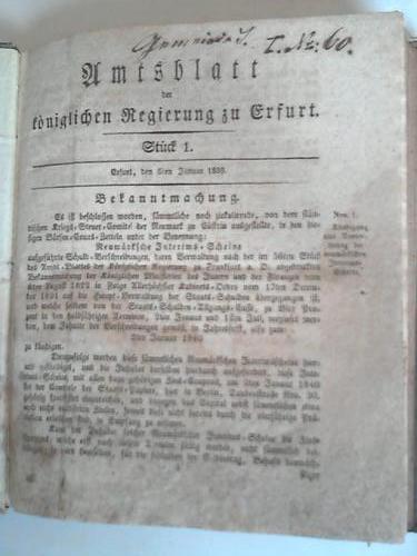 Erfurt - Amtsblatt der kniglichen Regierung zu Erfurt. Jahrgang 1839