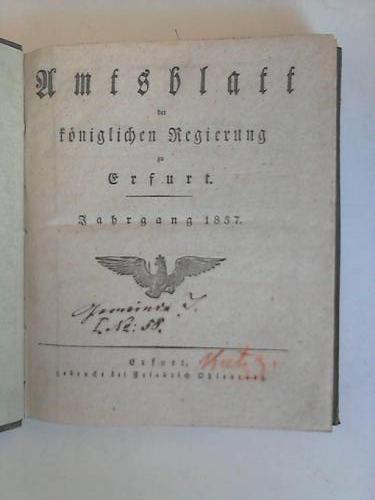 Erfurt - Amtsblatt der kniglichen Regierung zu Erfurt. Jahrgang 1837