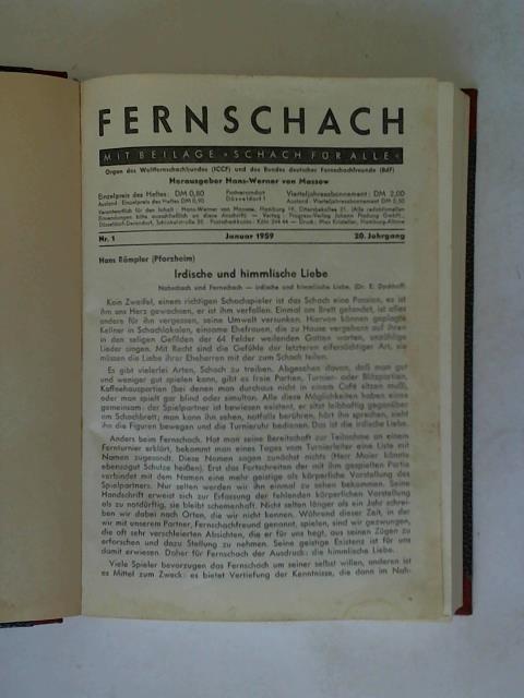 Fernschach - Organ des Weltfernschachbundes (ICCF) und des Bundes deutscher Fernschachfreunde (BdF) hrsg. von Hans-Werner von Massow - 20. Jahrgang Nr. 1 - 12 in einem Band