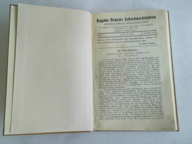 Kagan, Bernhard (Hrsg.) - Kagans neueste Schachnachrichten. Internationale Schachzeitung. 11. Jahrgang 1931, Heft 1-12 in einem Band
