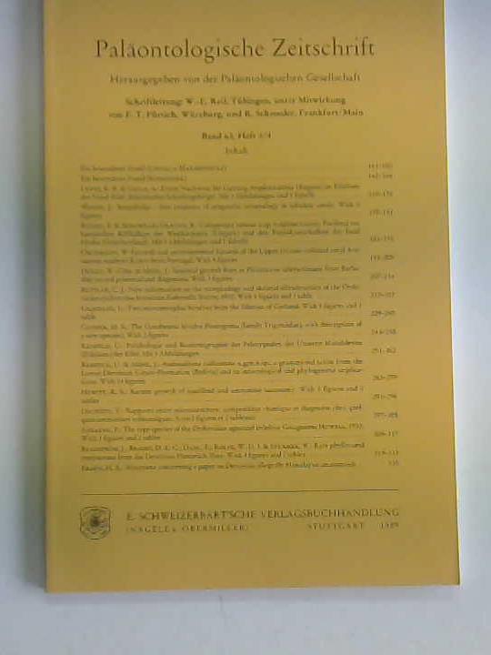 Palontologische Gesellschaft (Hrsg.) - Palontologische Zeitschrift. Band 63, Heft 3/4
