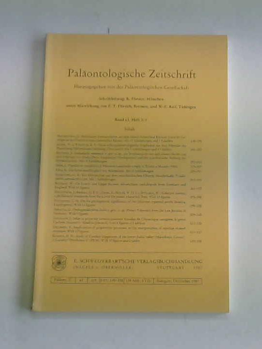 Palontologische Gesellschaft (Hrsg.) - Palontologische Zeitschrift. Band 61, Heft 3/4