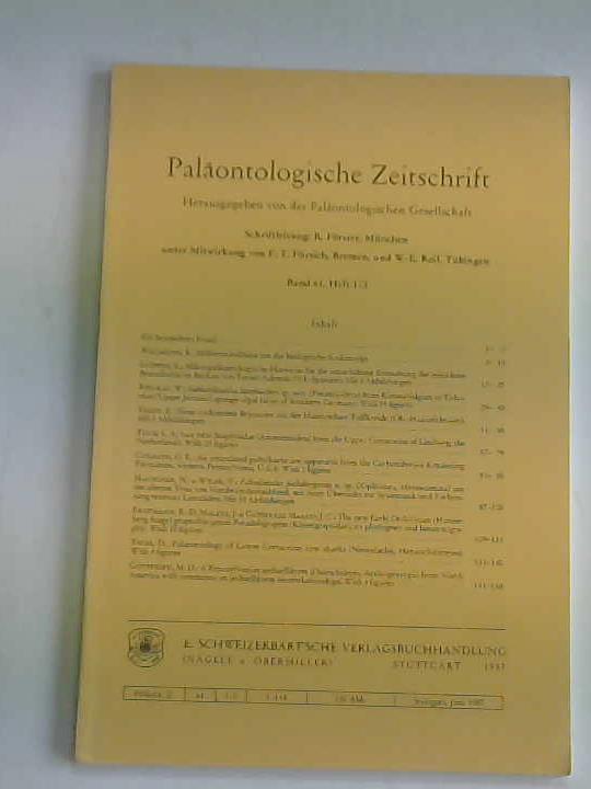 Palontologische Gesellschaft (Hrsg.) - Palontologische Zeitschrift. Band 61, Heft 1/2