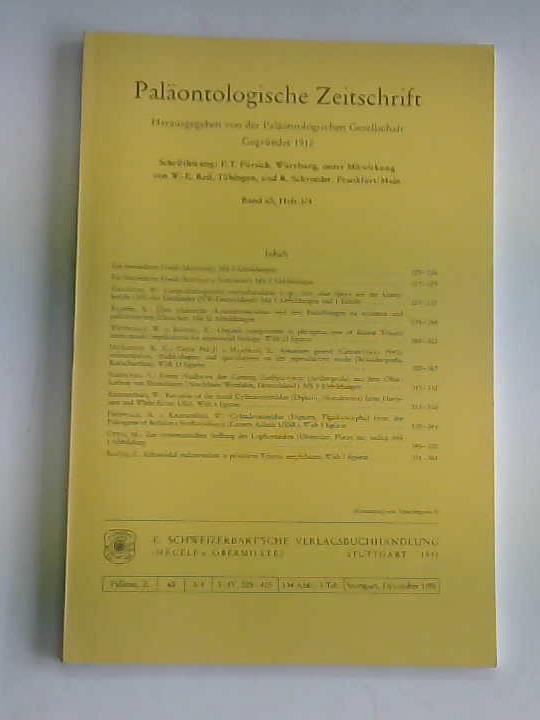 Palontologische Gesellschaft (Hrsg.) - Palontologische Zeitschrift. Band 65, Heft 3/4