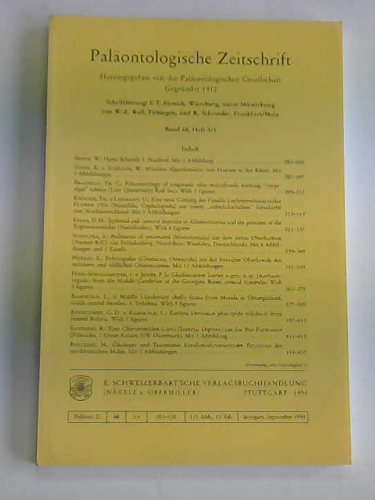 Palontologische Gesellschaft (Hrsg.) - Palontologische Zeitschrift. Band 68, Heft 3/4