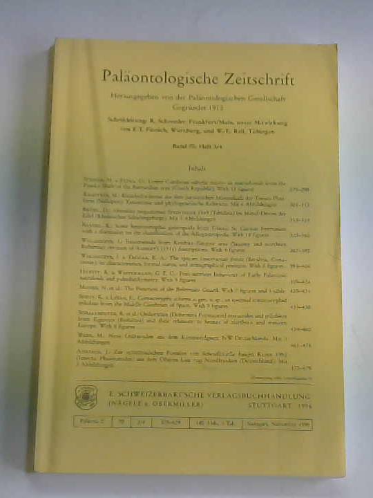 Palontologische Gesellschaft (Hrsg.) - Palontologische Zeitschrift. Band 70, Heft 3/4