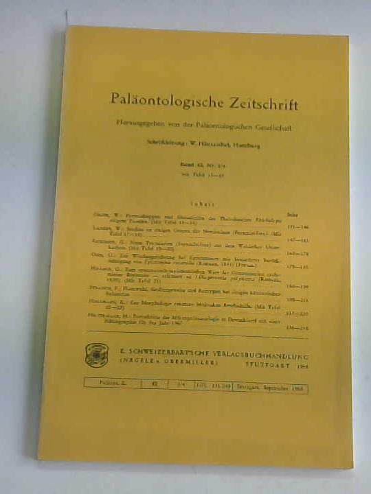 Palontologische Gesellschaft (Hrsg.) - Palontologische Zeitschrift. Band 42, Heft 3/4