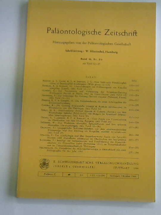 Palontologische Gesellschaft (Hrsg.) - Palontologische Zeitschrift. Band 40, Heft 3/4