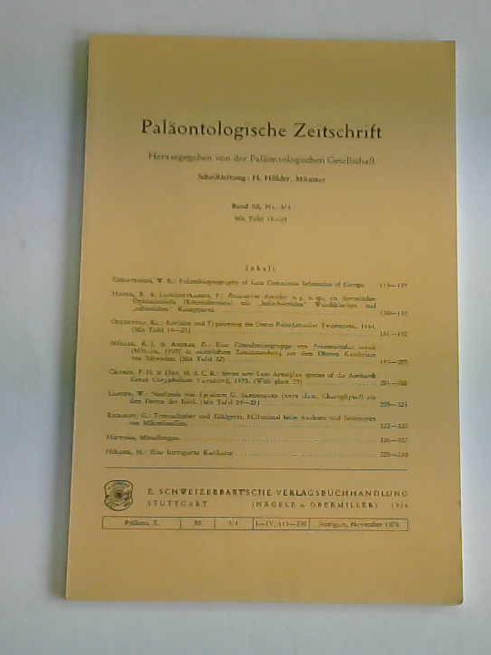 Palontologische Gesellschaft (Hrsg.) - Palontologische Zeitschrift. Band 50, Heft 3/4