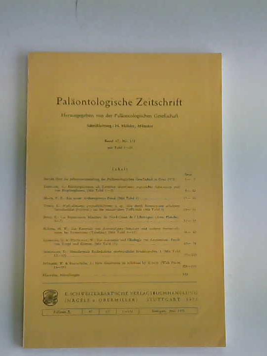 Palontologische Gesellschaft (Hrsg.) - Palontologische Zeitschrift. Band 47, Heft 1/2