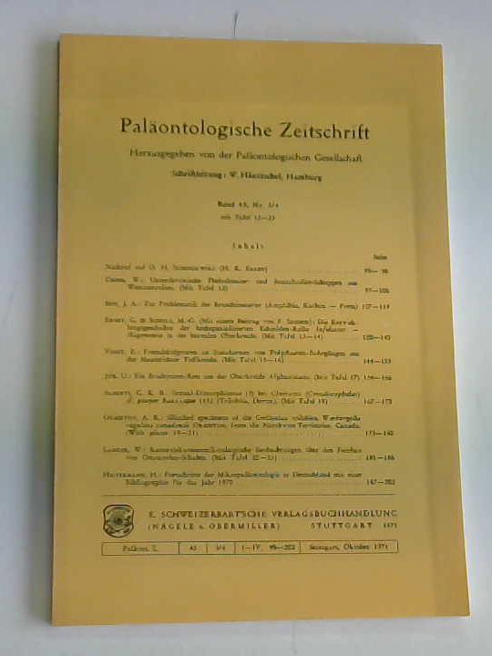 Palontologische Gesellschaft (Hrsg.) - Palonntologische Zeitschrift. Band 45, Heft 3/4
