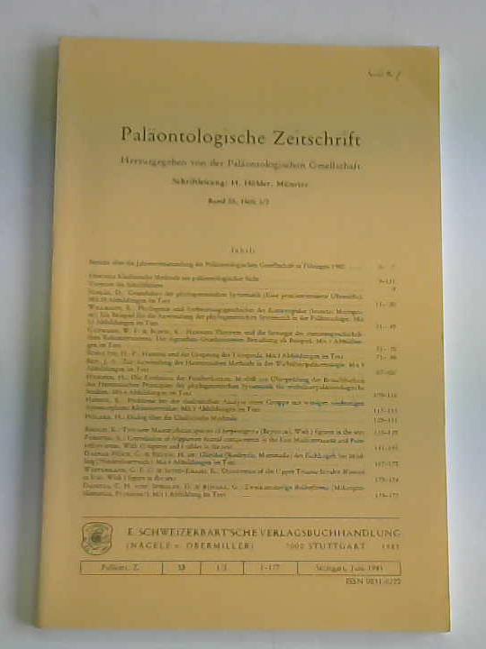 Palontologische Gesellschaft (Hrsg.) - Palontologische Zeitschrift. Band 55, Heft 1/2