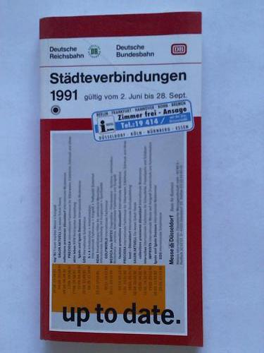 DB - Deutsche Bundesbahn / Deutsche Reichsbahn - Stdteverbindungen 1991. gltig vom 2. Juni bis 28. September