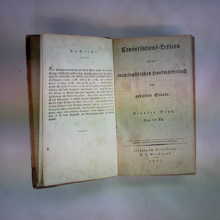 (Nachschlagewerke) - Conservations-Lexicon oder encyclopdisches Handwrterbuch fr gebildete Stnde, 9 Band, Seetz bis Tiz