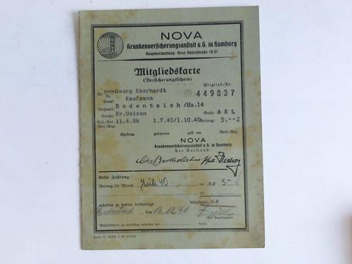 NOVA Krankenversicherungsanstalt AG, Hamburg - Mitgliedskarte (Versicherungsschein)