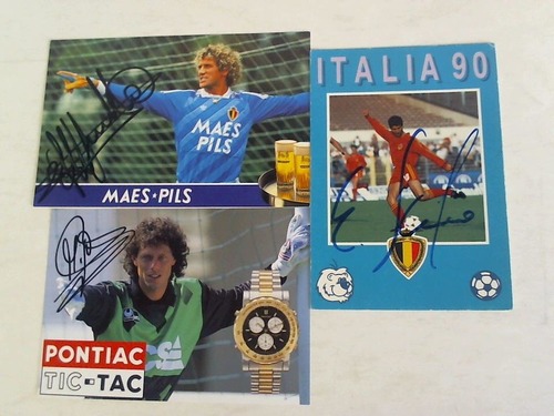 Belgischer Fuball - 3 verschiedene Autogrammkarten