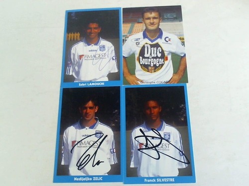 AJ Auxerre - 4 verschiedene Autogrammkarten