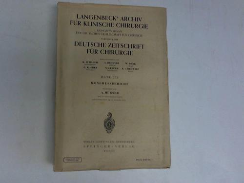 Langenbecks Archiv fr Klinische Chirurgie - Deutsche Zeitschrift fr Chirurgie, Band 273. Kongressbericht