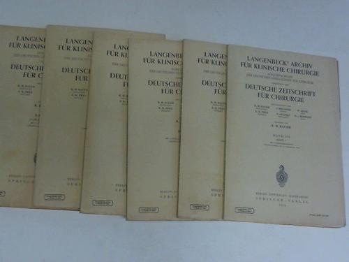 Langenbecks Archiv fr Klinische Chirurgie - Deutsche Zeitschrift fr Chirurgie, Band 274. 7 Hefte in 6 Heften