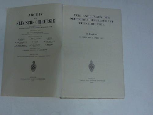 Langenbeck, B.von (Hrsg.) - Archiv fr Klinische Chirurgie. Kongressorgan der Deutschen Gesellschaft fr Chirurgie, 189. Band: Kongressbericht