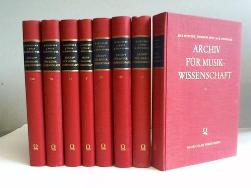 Seiffert, Max/Wolf, Johannes, Schneider, Max (Hrsg.) - Archiv fr Musikwissenschaft. Jahrgang 1 - 8. Acht Bnde