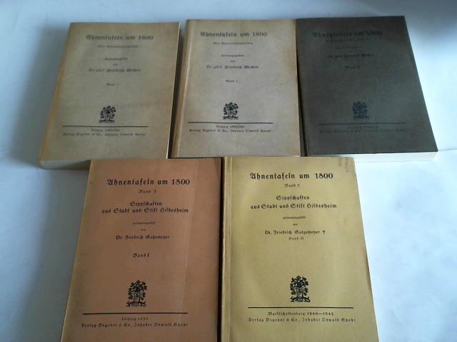 Wecken, Friedrich - Ahnentafeln um 1800. Eine Ahnentafelsammlung, Band 1-5. Fnf Bnde