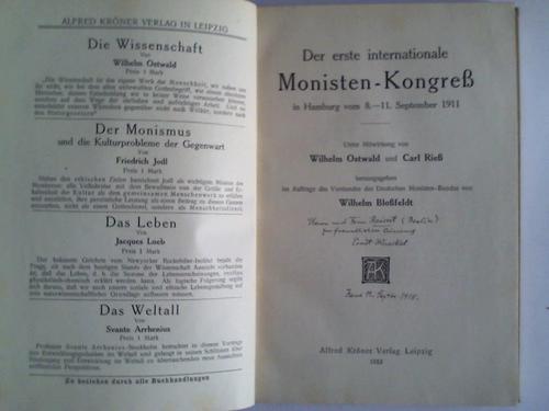 Blofeldt, Wilhelm - Der erste internationale Monisten-Kongre in Hamburg vom 8. - 11. September 1911
