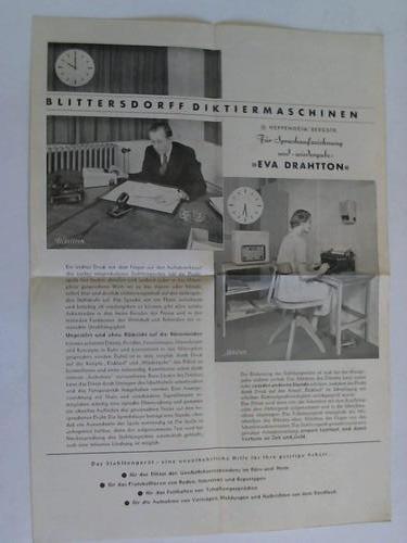 Blittersdorff Diktiermaschinen - Fr Sprachaufzeichnung und -wiedergabe: Eva Drahtton/ Das Stahltongert