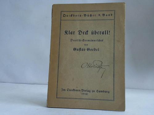 Goedel, Gustav - Klar Deck beralll. Deutsch-Seemannisches