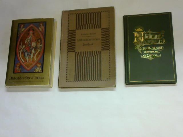 Mittelalterliche Literatur - Althochdeutsche Literatur. Von der Benediktinerregel zum Ezzolied. Eine Auswahl, herausgegeben und bertragen von Hans Joachim Gernentz/ Zusammengestellt und mit Glossar versehen, von Wilhelm Braune/ Das Nibelungenlied, neu bertragen von Gustav Legerlotz. 3 Bnde