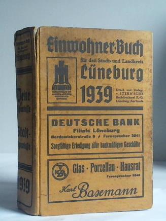 Lneburg - Einwohner-Buch fr den Stadt- und Landkreis Lneburg 1939
