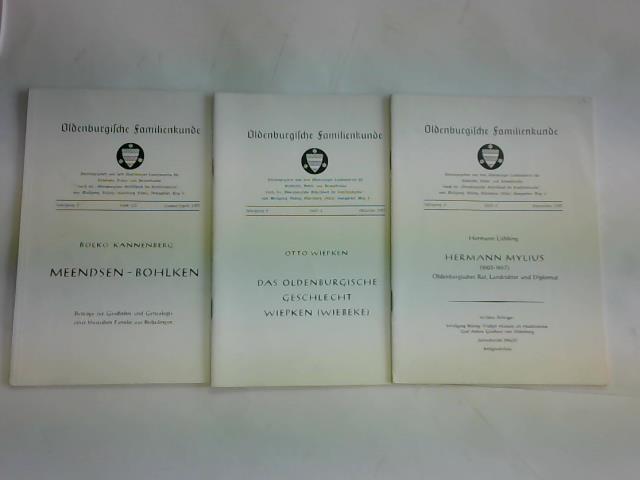 Oldenburger Landesverein fr Geschichte (Hrsg.) - Oldenburgische Familienkunde. Jahrgang 9, Heft 1/2, Heft 3, Heft 4 in 3 Heften