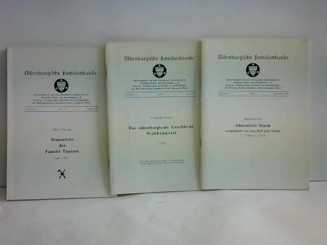 Oldenburger Landesverein fr Geschichte (Hrsg.) - Oldenburgische Familienkunde. Jahrgang 14, Heft 1/2, Heft 3, Heft 4 in 3 Heften